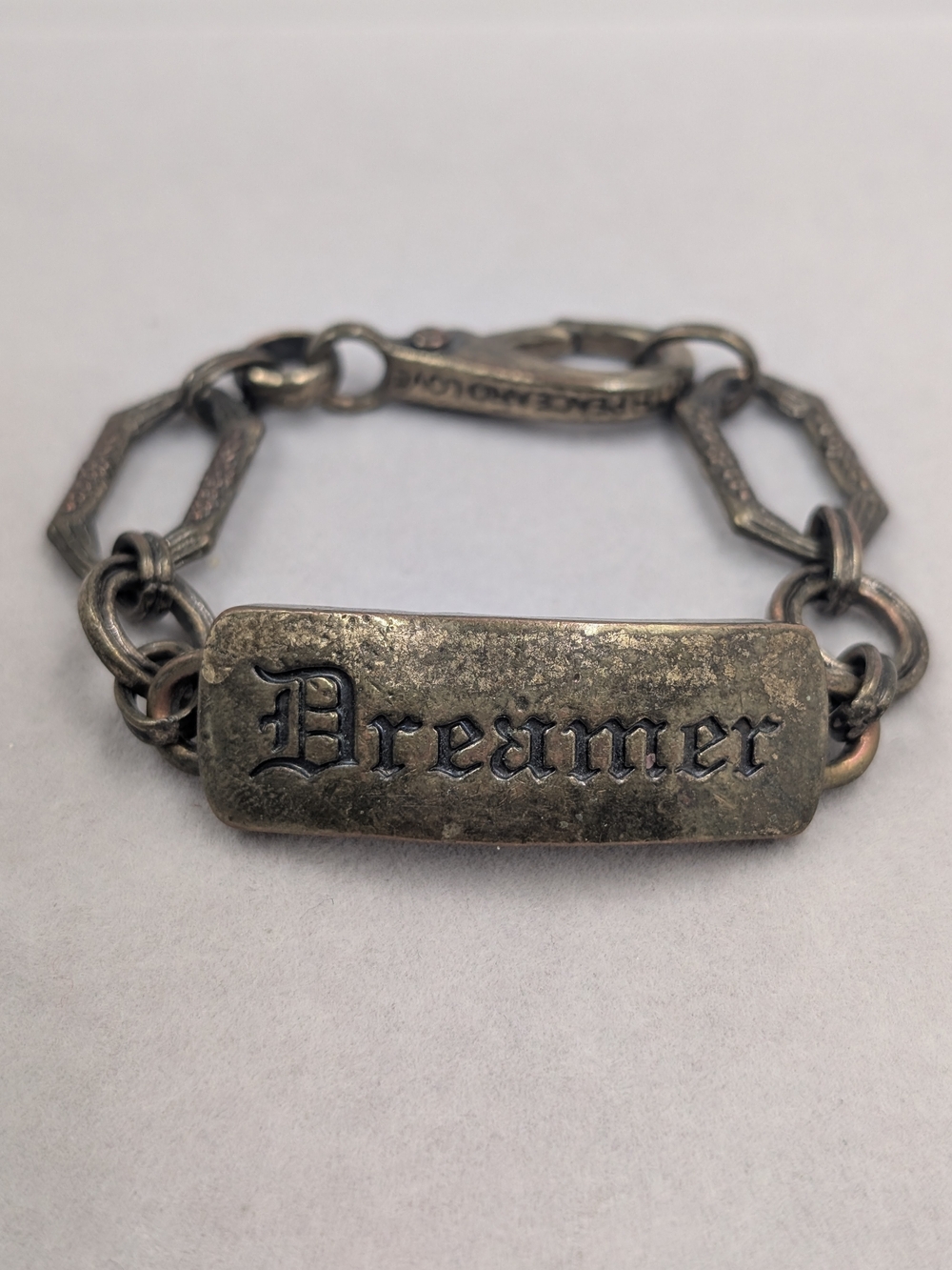 Lucky Brand Dreamer ID Bracelet Antiqued Floral Boho Statement | M248
